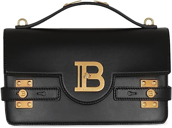 Balmain, B-Buzz 24 Leather Shoulder Bag, Noir