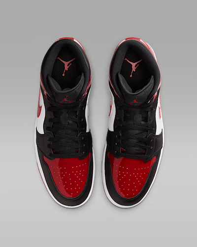 NIKE AIR JORDAN 1 MID SE "Black/White/Varsity Red" HV4091-006 Men's Sneakers