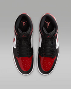 NIKE AIR JORDAN 1 MID SE "Black/White/Varsity Red" HV4091-006 Men's Sneakers