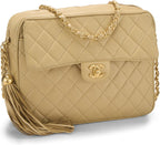 Chanel, Beige Quilted Lambskin Pocket Camera Bag Large, Beige