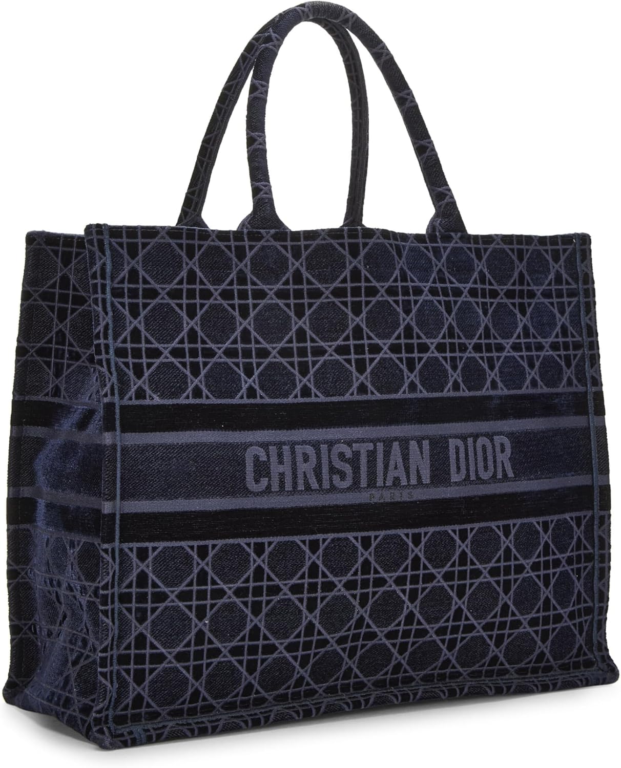 Dior, Navy Velvet Book Tote Large, Navy