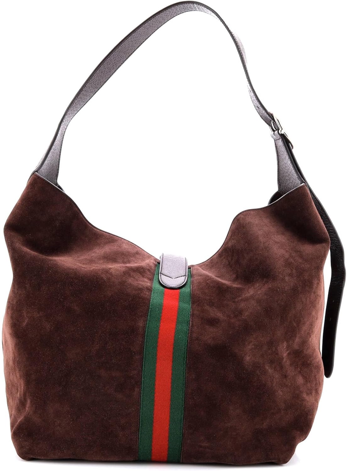 Gucci, Web Jackie 1961 Soft Shoulder Bag Suede Medium, Brown