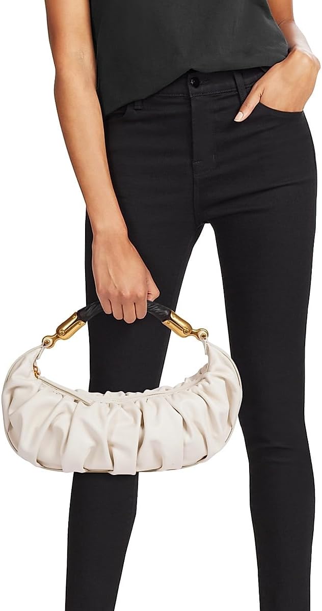 Balmain, Medium Ebene Leather Top Handle Bag, Creme