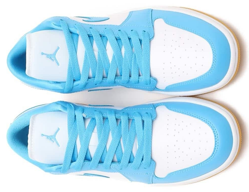 Nike Air Jordan 1 Low White Gum Dark Powder Blue DC0774-104 Women's Size