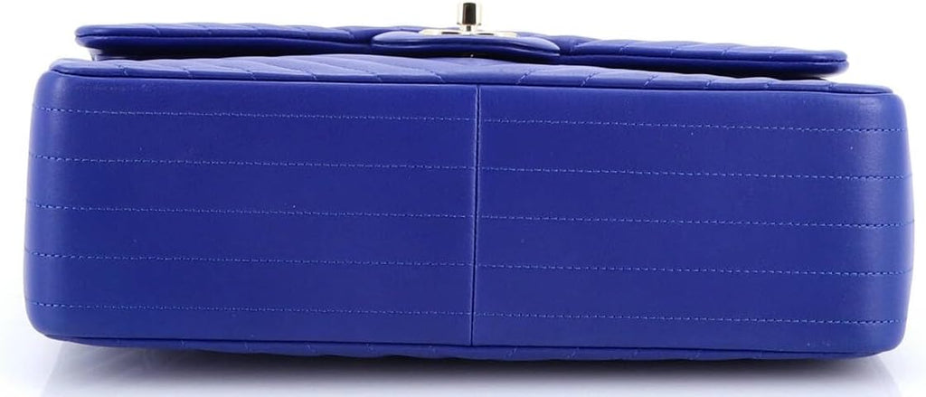 Chanel, Classic Double Flap Bag Chevron Lambskin Jumbo, Blue