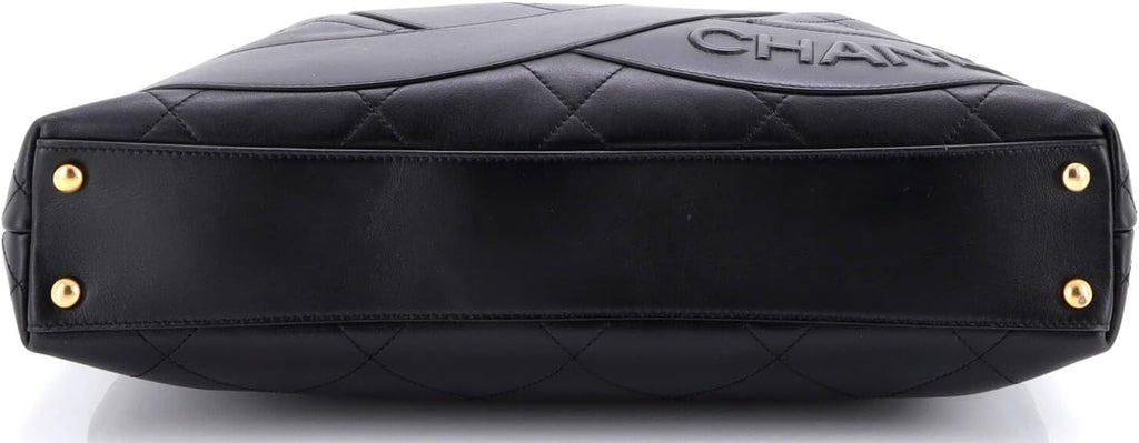 Chanel, Club Monaco Shopping Tote Quilted Lambskin Large, Black