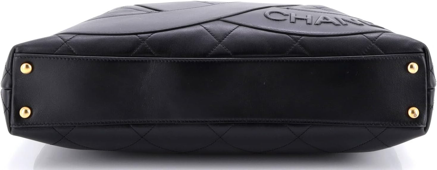 Chanel, Club Monaco Shopping Tote Quilted Lambskin Large, Black