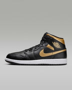 Nike Air Jordan 1 Mid "Black/Metallic Gold" DQ8426-071 Sneakers [US 7-15]
