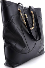 Chanel, Club Monaco Shopping Tote Quilted Lambskin Large, Black