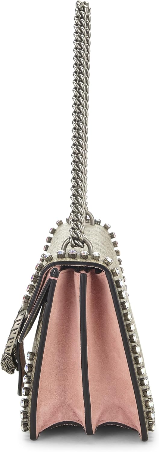 Gucci, Pink GG Supreme Crystal Embellished Dionysus Shoulder Bag Small, Pink