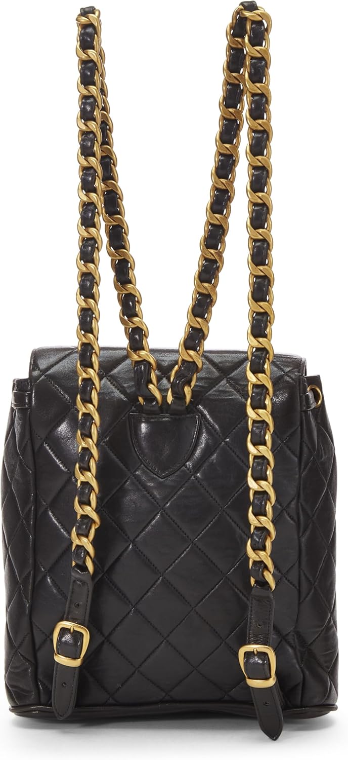 Chanel, Quilted Lambskin ; Classic Backpack Medium, Black : Clothing, Shoes & Jewelry