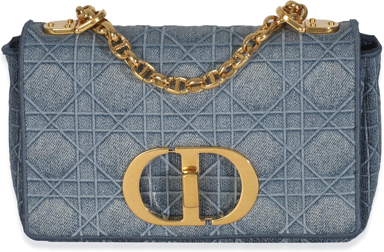 Dior, Blue Denim Cannage Small Caro Bag, Blue