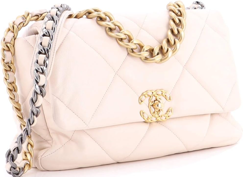 Chanel, 19 Flap Bag Quilted Leather Large, Neutral