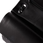 Chanel, So Black Classic Double Flap Bag Chevron Lambskin Jumbo, Black