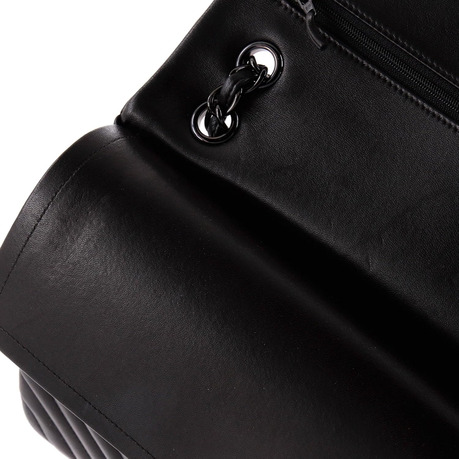 Chanel, So Black Classic Double Flap Bag Chevron Lambskin Jumbo, Black