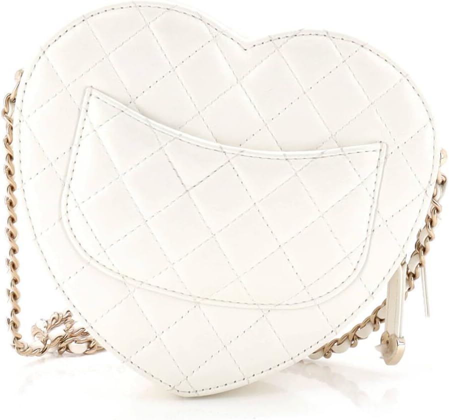 Chanel, CC in Love Heart Bag Quilted Lambskin, White