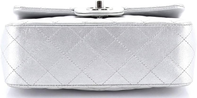Chanel, Classic Single Flap Bag Quilted Metallic Lambskin Mini, Silver