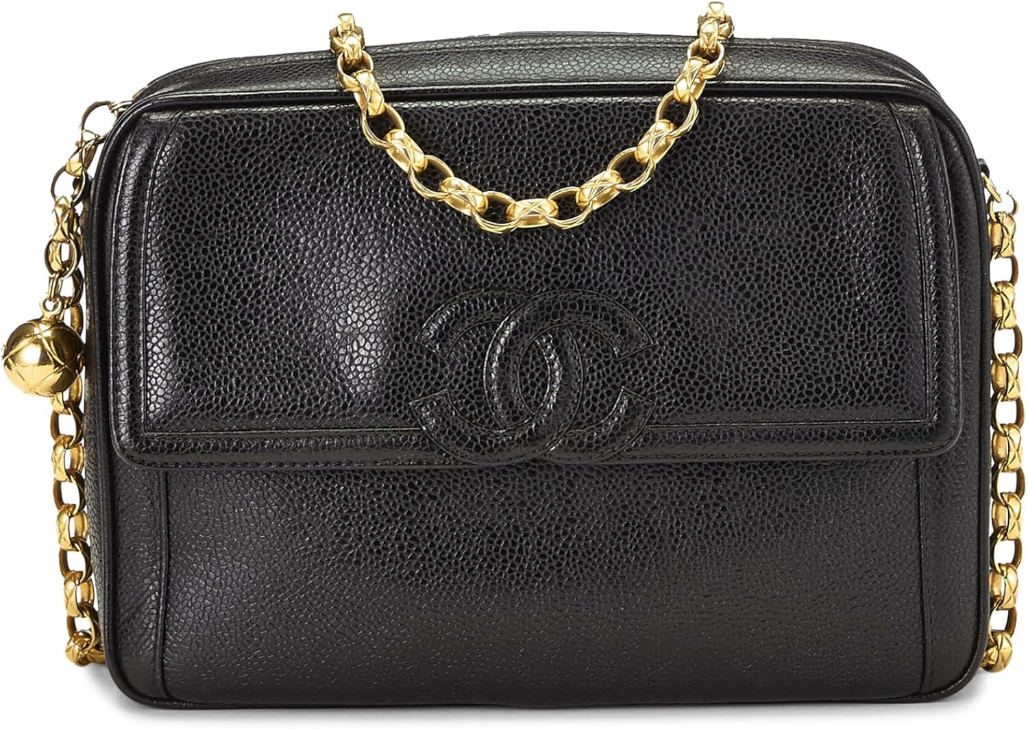 Chanel, Black Caviar Pocket Camera Bag Medium, Black
