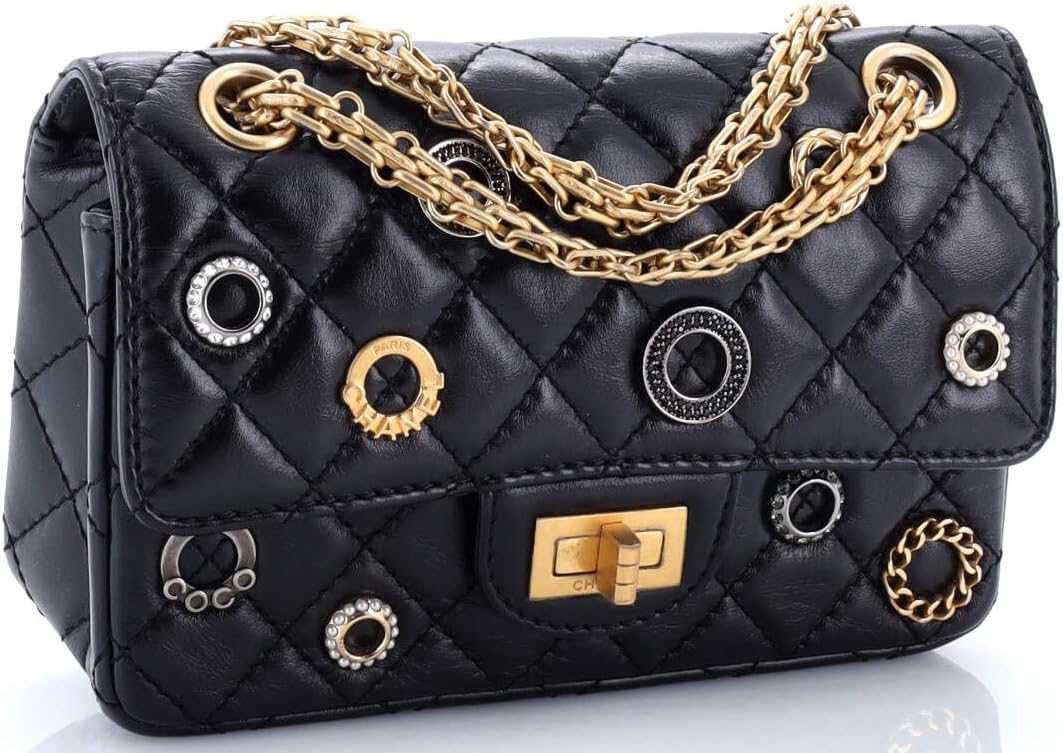 Chanel, Crystal Charms 2.55 Reissue Flap Bag Aged Quilted Calfskin 224, Black