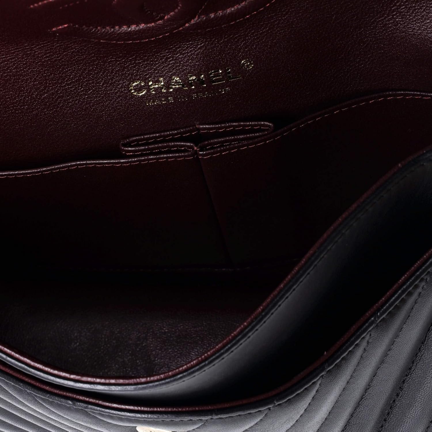 Chanel, Classic Double Flap Bag Chevron Lambskin Medium, Black