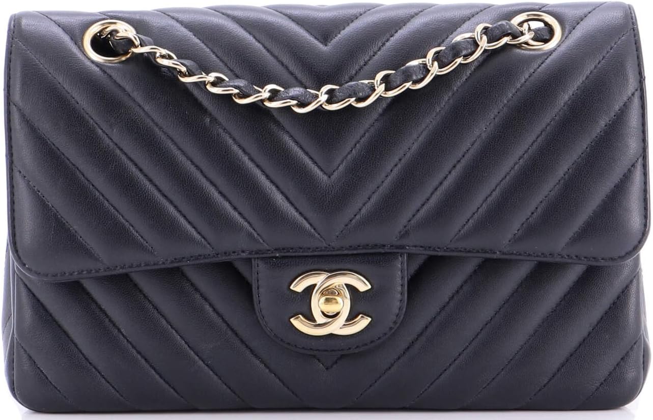 Chanel, Classic Double Flap Bag Chevron Lambskin Small, Black