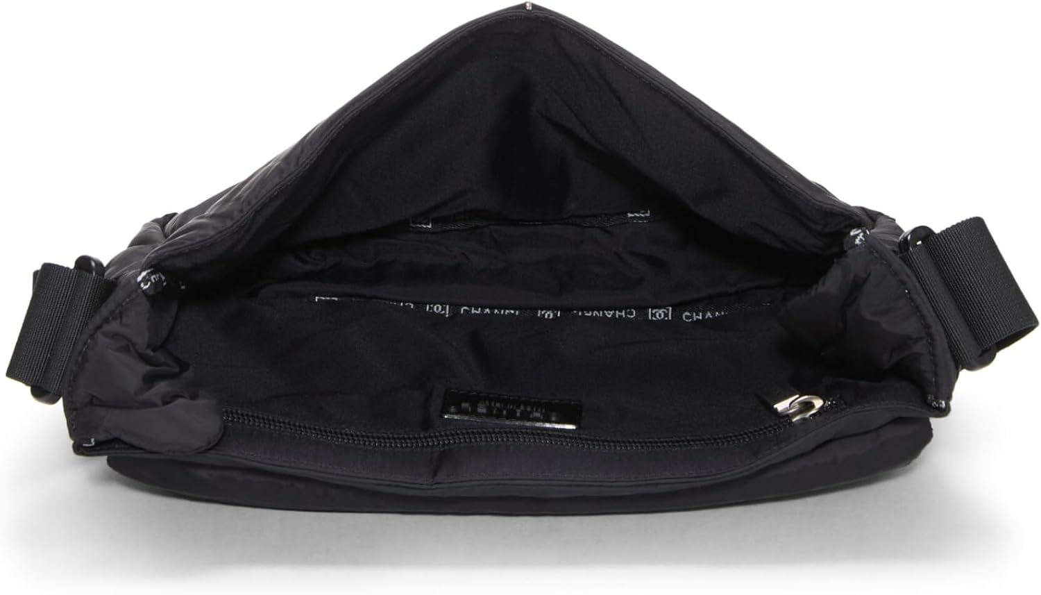 Chanel, Black Quilted Nylon Sportline Messenger Bag, Black