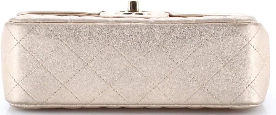 Chanel, Classic Single Flap Bag Quilted Metallic Lambskin Mini, Gold
