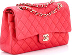 Chanel, Classic Double Flap Bag Quilted Lambskin Medium, Pink