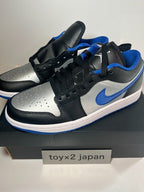 Nike Air Jordan 1 Low "Black/Game Royal/Metallic Platinum" 553558-007 US7-14