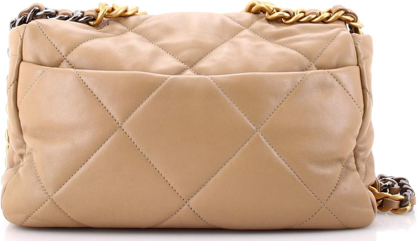 Chanel, 19 Flap Bag Quilted Leather Large, Neutral