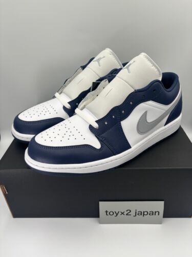 Nike Air Jordan 1 Low "White/Midnight Navy/Wolf Gray" 553558-141 [US 7-15]