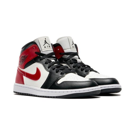 Nike Air Jordan 1 Mid Gym Red Off Noir BQ6472-160 Women's Size