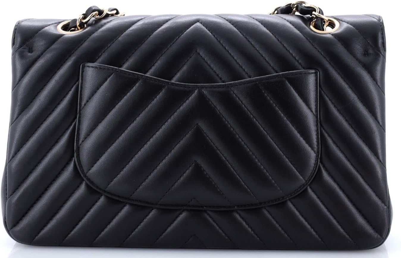 Chanel, Classic Double Flap Bag Chevron Lambskin Medium, Black