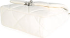 Chanel, White Quilted Lambskin Small 19 Flap Bag, White