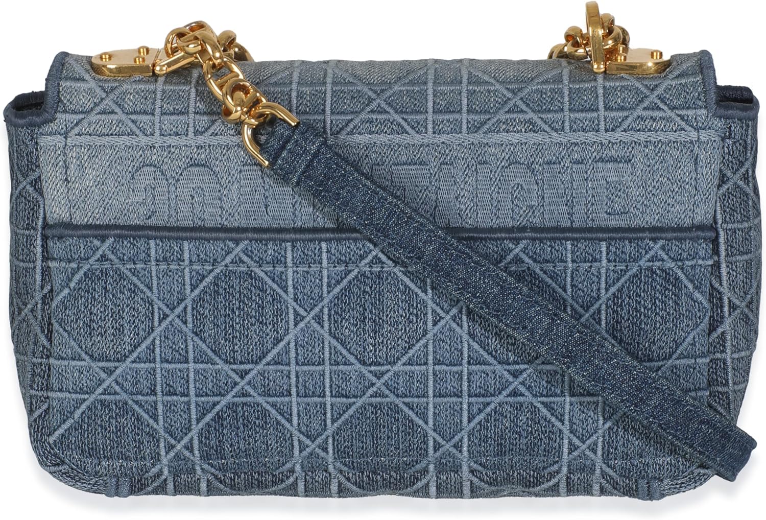 Dior, Blue Denim Cannage Small Caro Bag, Blue