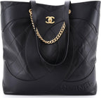 Chanel, Club Monaco Shopping Tote Quilted Lambskin Large, Black