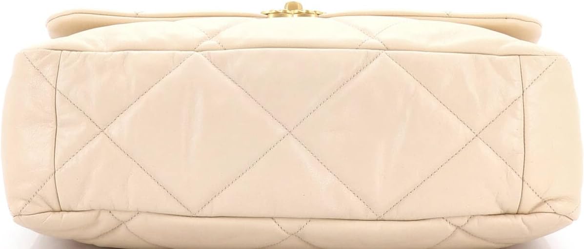 Chanel, 19 Flap Bag Quilted Leather Maxi, Neutral