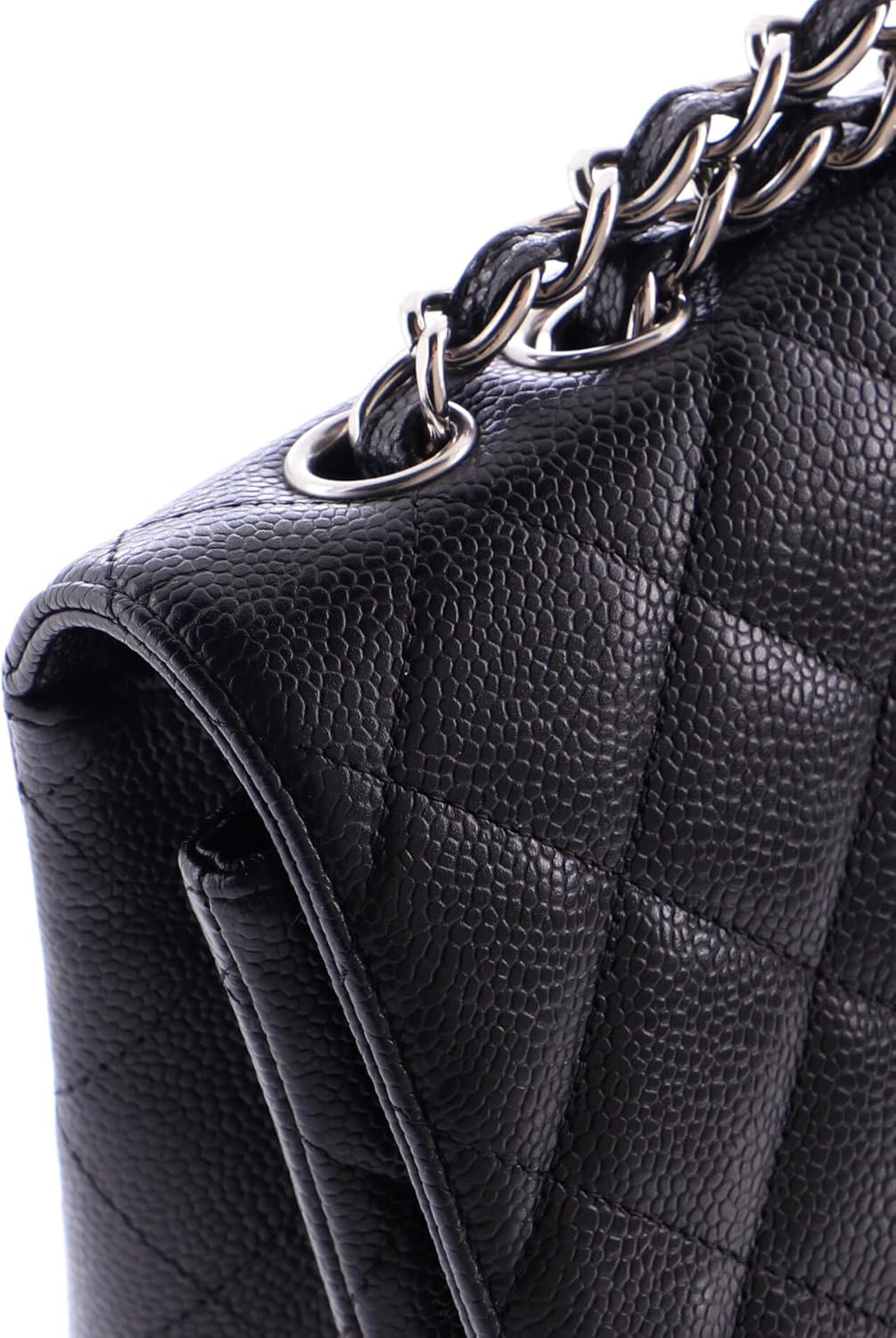 Chanel, Vintage Classic Single Flap Bag Quilted Caviar Jumbo, Black