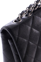 Chanel, Vintage Classic Single Flap Bag Quilted Caviar Jumbo, Black