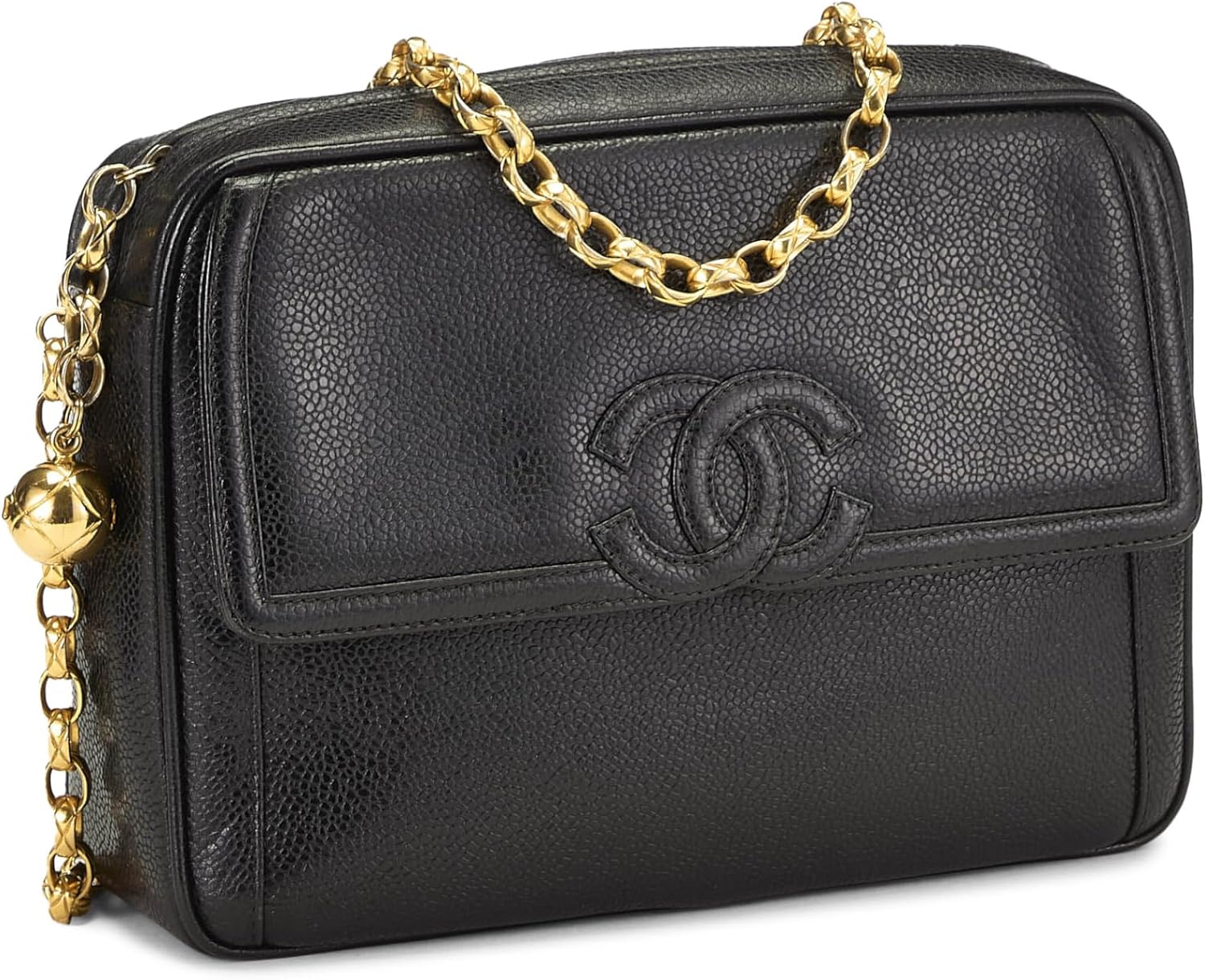 Chanel, Black Caviar Pocket Camera Bag Medium, Black