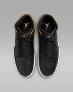 Nike Air Jordan 1 Mid "Black/Metallic Gold" DQ8426-071 Sneakers [US 7-15]