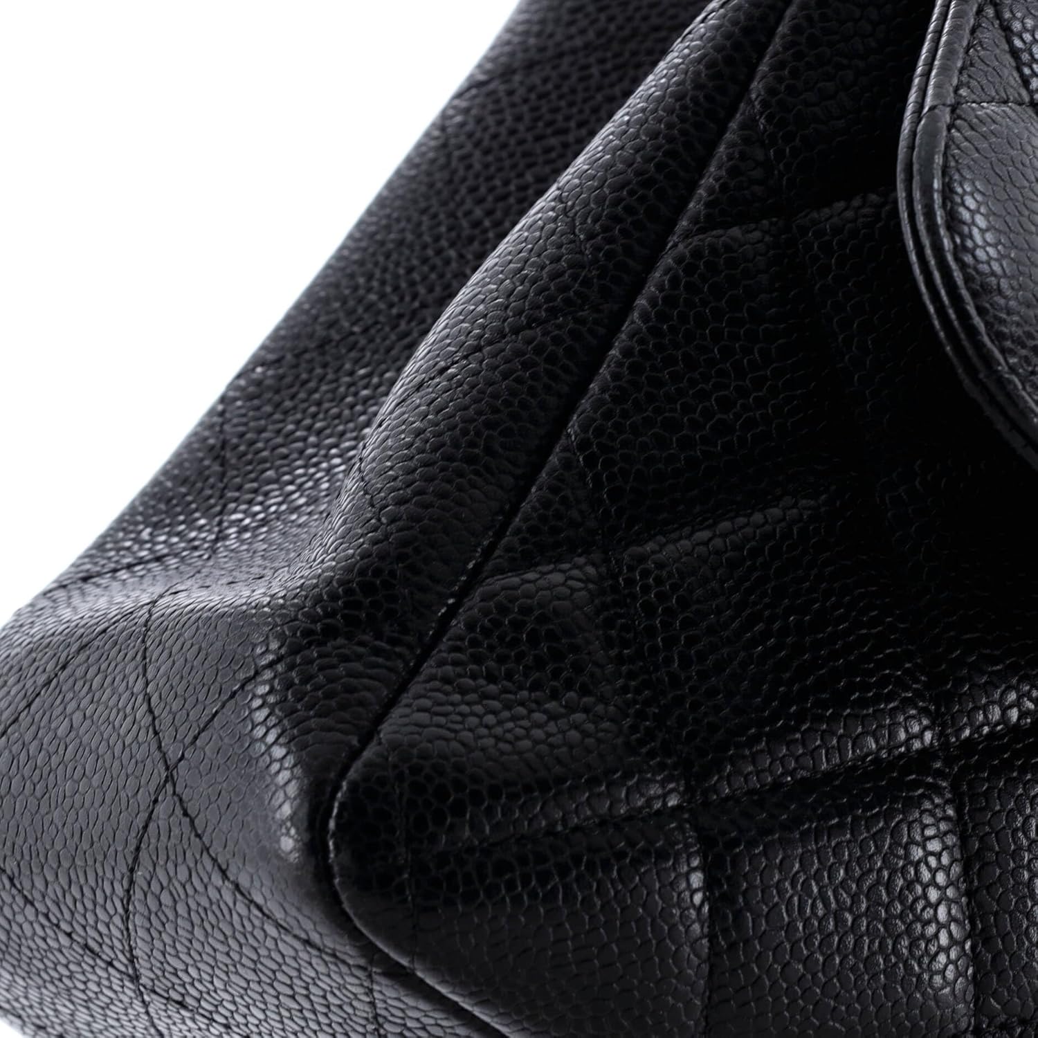 Chanel, Classic Single Flap Bag Quilted Caviar Jumbo, Black