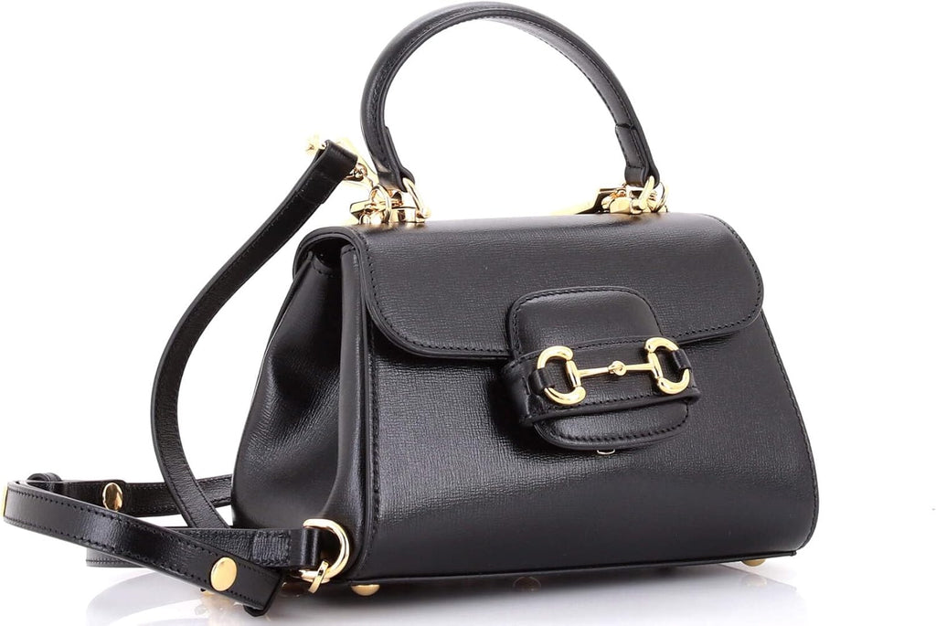 Gucci, Horsebit 1955 Top Handle Flap Bag Leather Mini,Black