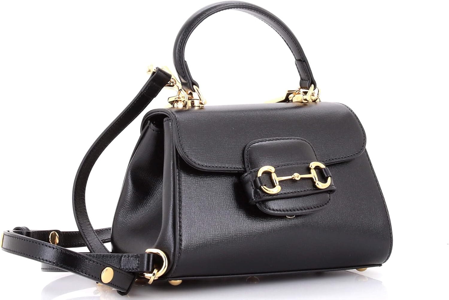 Gucci, Horsebit 1955 Top Handle Flap Bag Leather Mini,Black