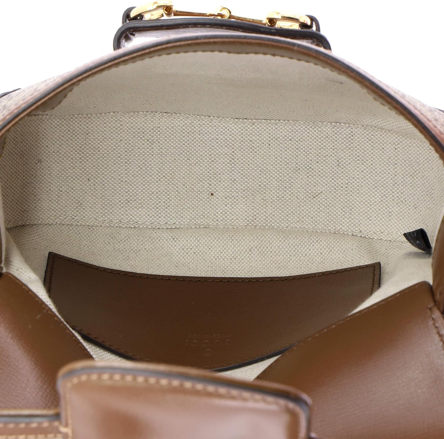 Gucci, Horsebit 1955 Shoulder Bag GG Coated Canvas with Leather Mini, Brown