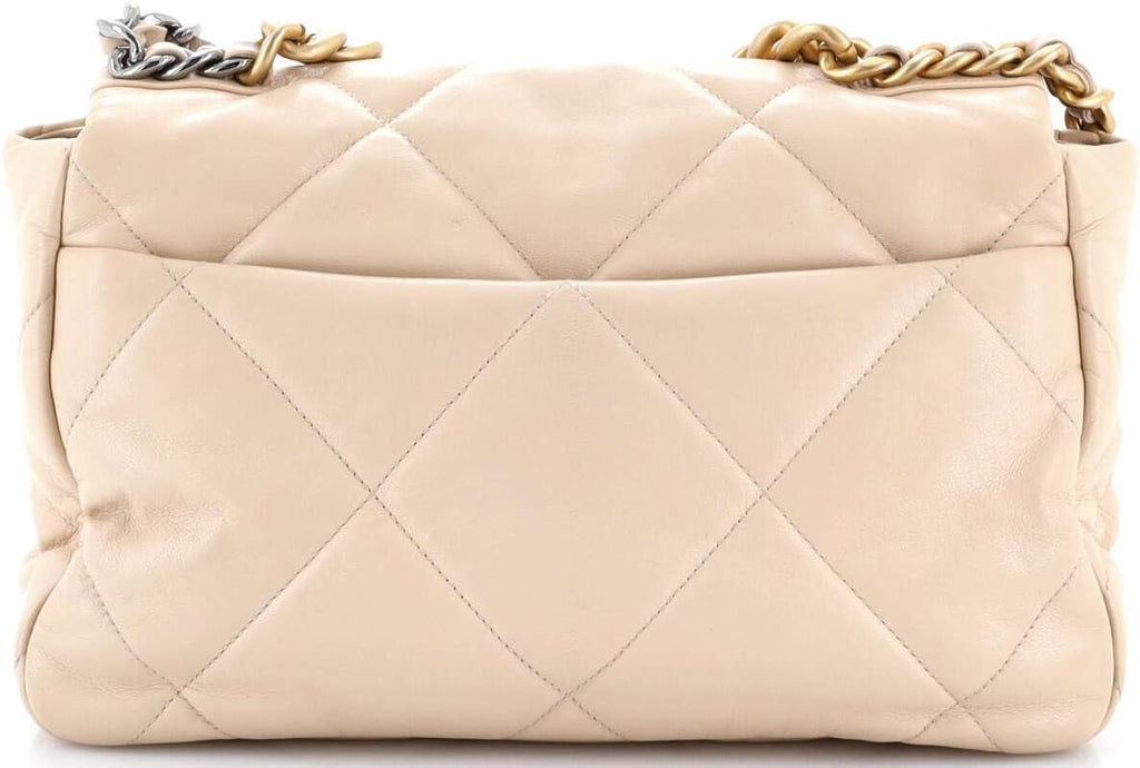 Chanel, 19 Flap Bag Quilted Leather Large, Neutral