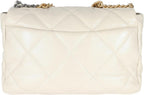 Chanel, vory Shiny Quilted Lambskin Maxi 19 Flap Bag, Beige