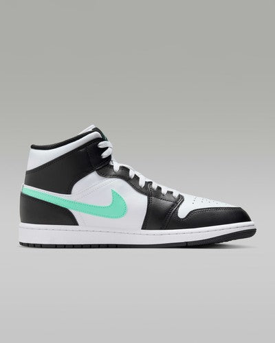 Nike Air Jordan 1 Mid "White/Black/Green Glow" DQ8426-103 Men's [US 7-14]