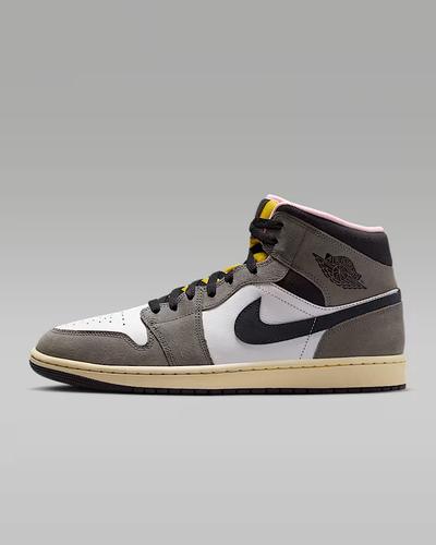 Nike Air Jordan 1 Mid "White/cave stone/dark sulfur" HQ2011-100 Men's Shoes