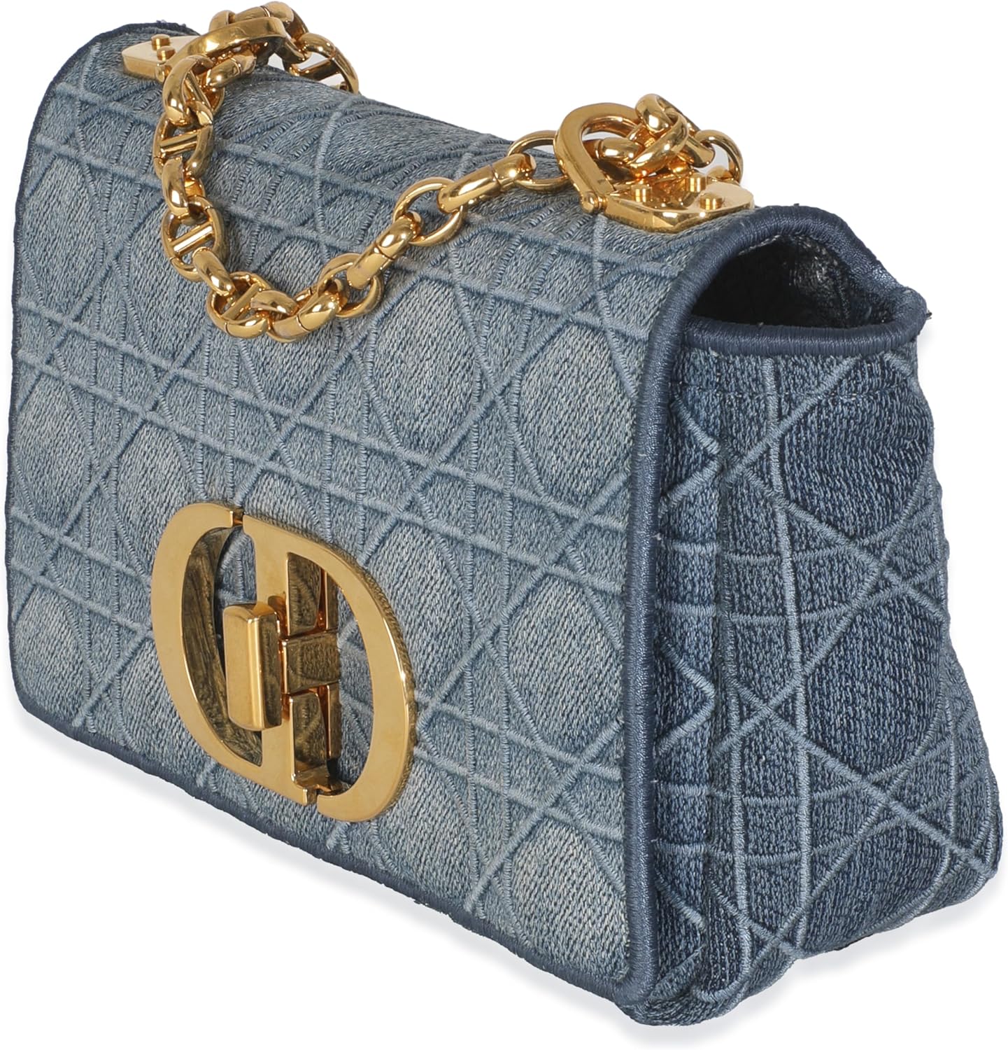 Dior, Blue Denim Cannage Small Caro Bag, Blue